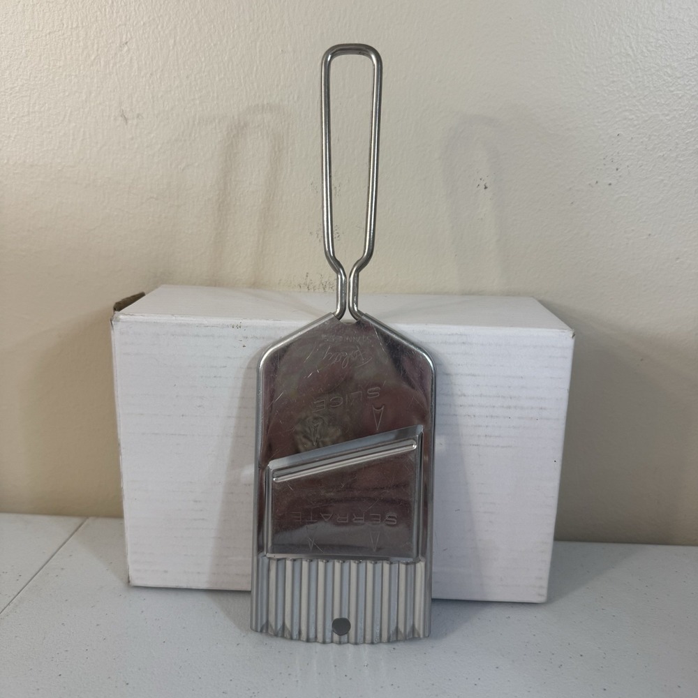 Vintage Foley Hand Held Slicer Serrater Stainless Steel Vegetables Chopper